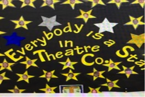 Theatre company board outside of Room 108.  