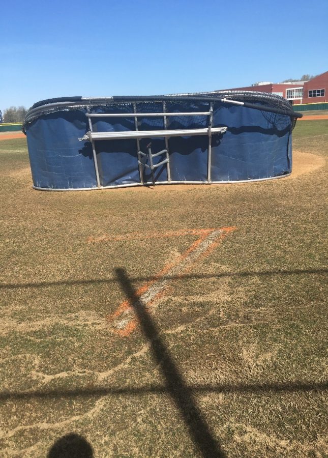 Dom’s number 7 painted on the baseball field on April 4, 2017 in memorial of him.