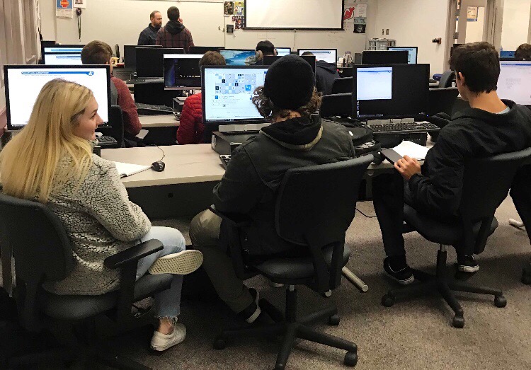 Technology Engineering students at ATC complete online modules before they transition into hands-on task on Dec. 6. 