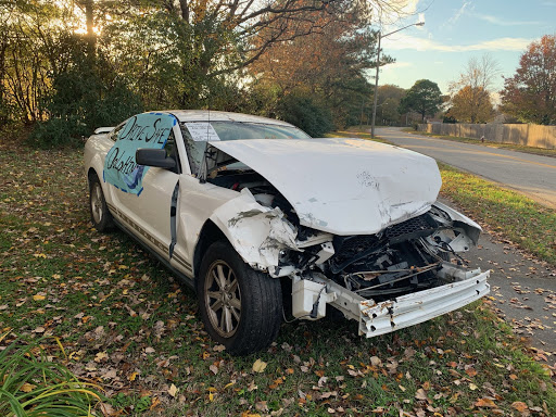 Car donated by GEICO to voice safe driving to students. 