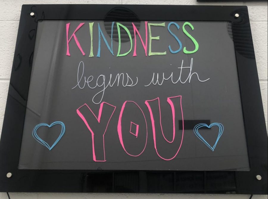 According to the sign posted outside the Guidance Office, kindness begins with you. 
