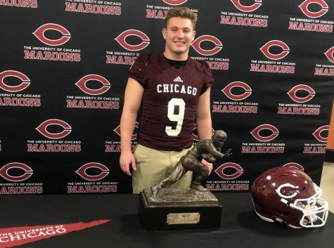 Senior Jake Low poses during his official visit at the University of Chicago. Photo on Jan. 11, 2019
