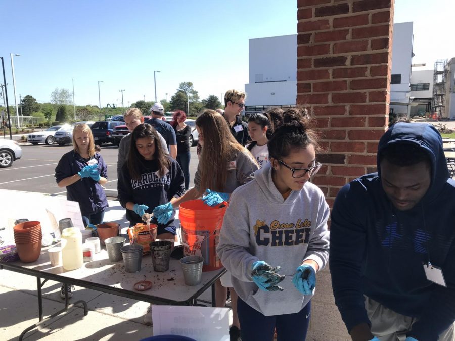Students take a trip to the HRSD plant to build awareness. Activities included a tour of the plant, creation of seed bombs, water quality tests, and HRSD Swift Aquifer Recharge Demonstrations.