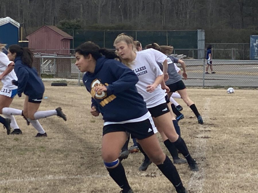 Seniors Andrea Granada and Maria Bettilyon tryout for varsity soccer on Feb. 24, and the team formed on Feb. 26, only to be delayed until further notice.
