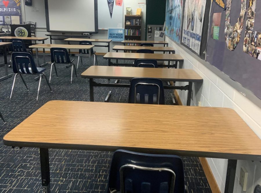 Ocean Lakes administration positions desks three feet apart prior to students return