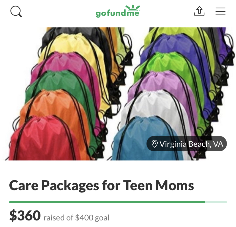 GoFundMe started by Eunice Akinade to destigmatize teen pregnancies and provide care packages for the Hand In Hand program and the Honor Ground Orphanage to benefit teen mothers.  