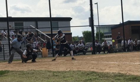 Ashley Bush tees off a triple in the top of the fourth inning at Kellam on April 29.
