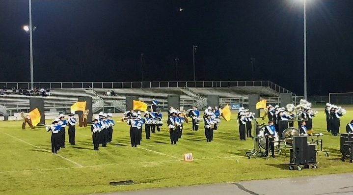 Marching Dolphins take the field for the SEVMG at Hickory High School on Sept. 25. 
