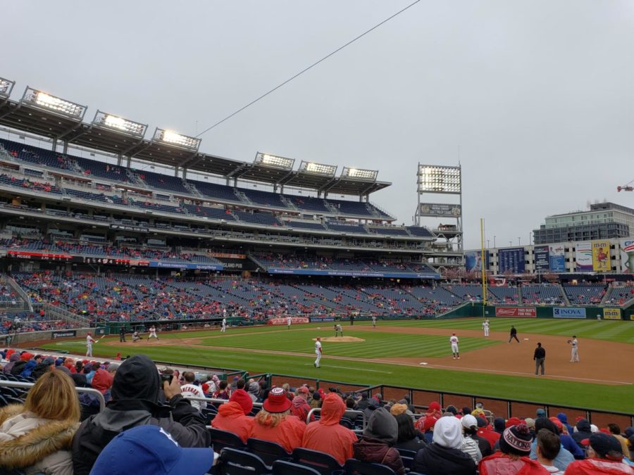 Washington+Nationals+went+up+against+the+Colorado+Rockies+at+Nationals+Park%2C+Washington+D.C.%2C+on+April+14%2C+2018%2C+when+baseball+stands+boomed+with+spectators.