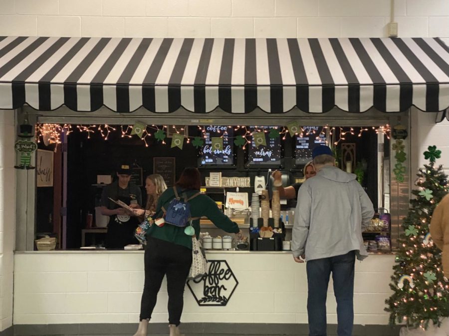 Staff and students serve coffee at Ocean Lakes’ Brew Ha Ha coffee bar, available for adults every morning.