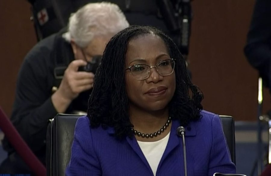 Ketanji Brown Jackson gives her opening statement on the first day of her confirmation hearing. 
