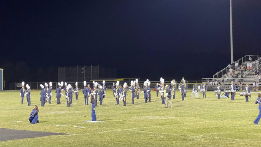 Marching Band performs field show during home football game against Kellam at Ocean Lakes on Sept. 23, 2022. 