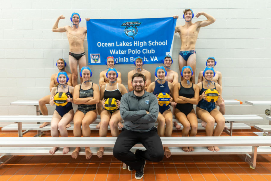 Ocean Lakes water polo team smiles as they are ready to take on whats ahead in the 2022-23 school year.  