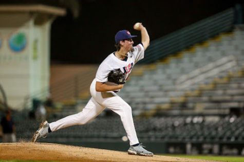 Blake Dickerson pitches for Team USA in the U-18 Baseball World Cup in Bradenton, Florida on Sept. 10, 2022.