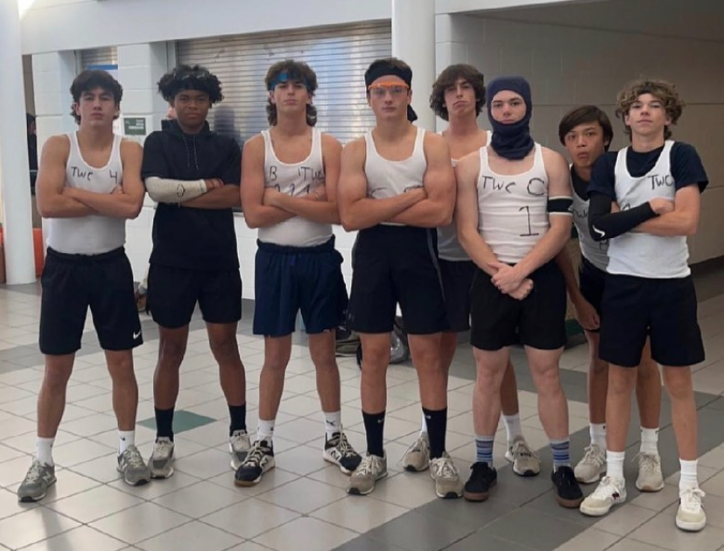 From left to right; Jace Asercion, Tre Hamilton, Brady Nagle, Ryne Bracknell, Donovan Nagle, Aidan Benson, Connor Mais, Aj Alarcon; Twisted Chickens pose for a team photo as they head to the tournament on Nov. 19.
