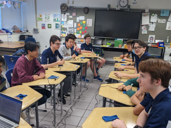Scholastic Bowl team gathers for practice in room 260 on Jan. 24, 2023.