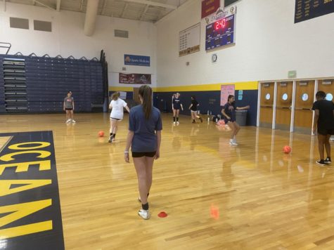 Girls soccer plays futsal in the gym after lifting weights on Monday, Jan. 23, 2023.