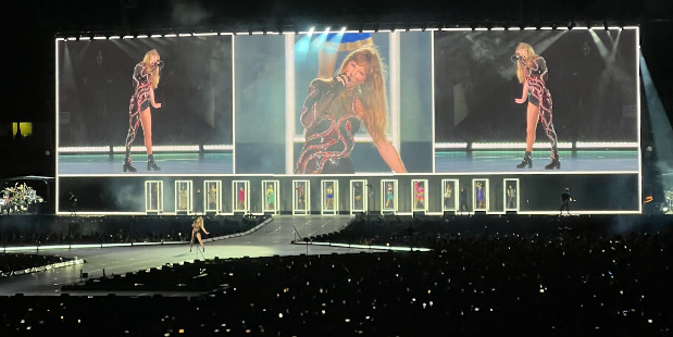 Taylor Swift performs at Raymond James Stadium in Tampa, Florida on April 13, 2023.