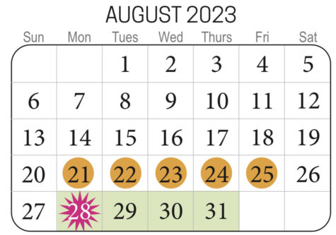 Virginia Beach Public Schools officially announced the 2023-2024 school schedule. This calendar displays the first day of school as Aug. 28, 2023 rather than Sep. 5 2023, the day after Labor Day. 