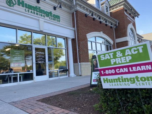 Huntington Learning Center located in Virginia Beach promotes their SAT and ACT preparation services to students on Aug. 24, 2023.
