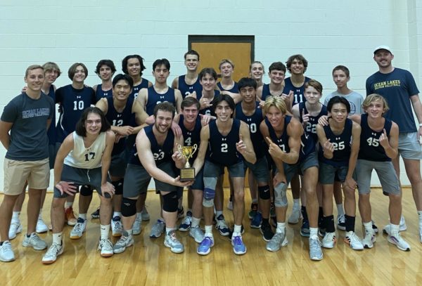 Boys volleyball finish first in the preseason Jamboree tournament at Great Bridge High School on Aug. 18, 2023. Photo used with permission from Josh Ng. 