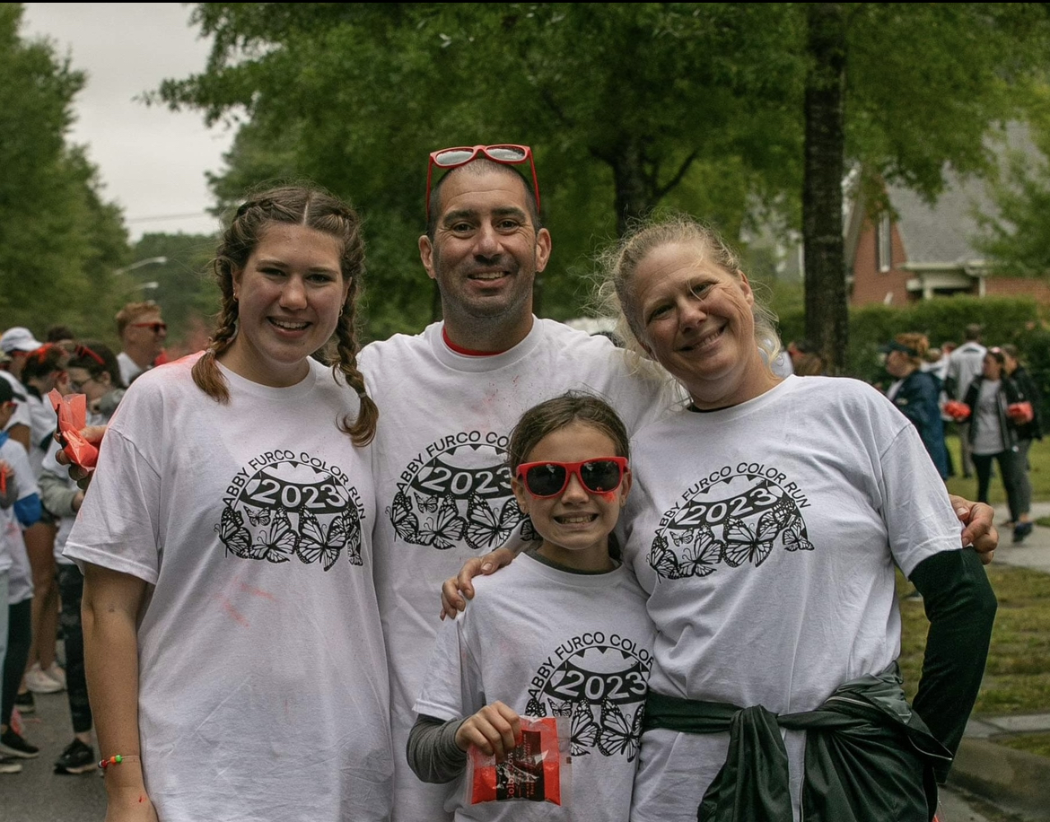 Maggie, Joe, Patty and Emily Furco smile before the start of the run on Oct. 15, 2023, in Lagomar. Photo used with permission from Heather Cavanagh.