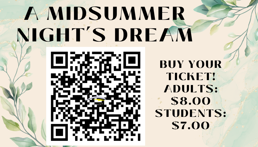 Buy tickets to the Theatre Company’s fall play, “A Midsummer Night’s Dream” with the QR code or by going online at gofan.co. This year, Claude Blanchard and the Theatre Company made tickets available online. The QR code is courtesy of Claude Blanchard.