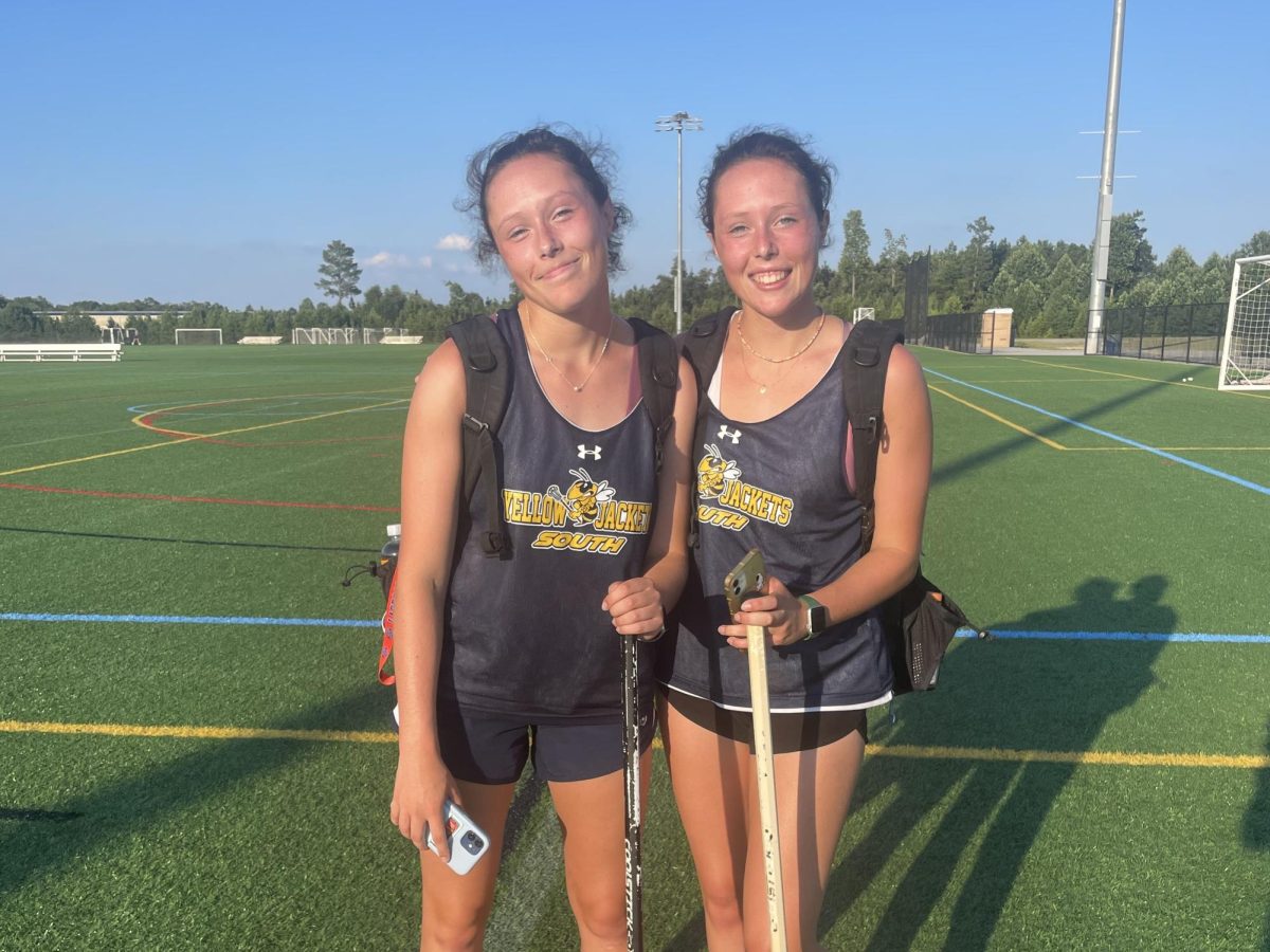 Left to right: Summerlin Gates and Molly Ryan Gates attend practice in Richmond to sharpen their skills with Yellow Jackets South on July 11, 2023. 
Photo used with permission from Lauren Logan.