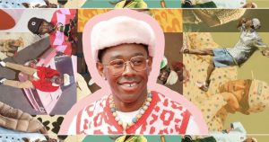 A collage of Tyler The Creator showcases his eclectic style and inventive personality.