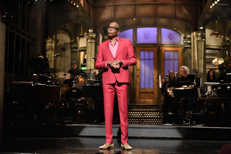 RuPaul gives a monologue while hosting Saturday Night Live on February 8, 2020 ( Will Heath/ Getty Images)