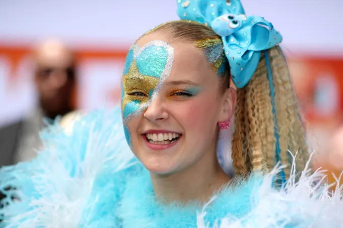 Former Dance Moms star Jojo Siwa showcases her excitement. Siwa was formerly known for wearing colorful clothing and bright bows. 
(Christopher Polk/Variety/Shutterstock)
