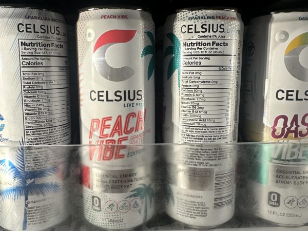 A stock of Celsius sits in a local 7-Eleven on Nimmo Parkway on May 24, 2024. Green tea extract, an ingredient in the drinks, can cause anxiety, tremors, irritability or sleeping difficulties.
