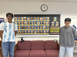 Seniors Atharva Vaidya and Alex Joo learn about each president and their partisanship in their AP US Government class in Room 156 on Oct. 21, 2024. 