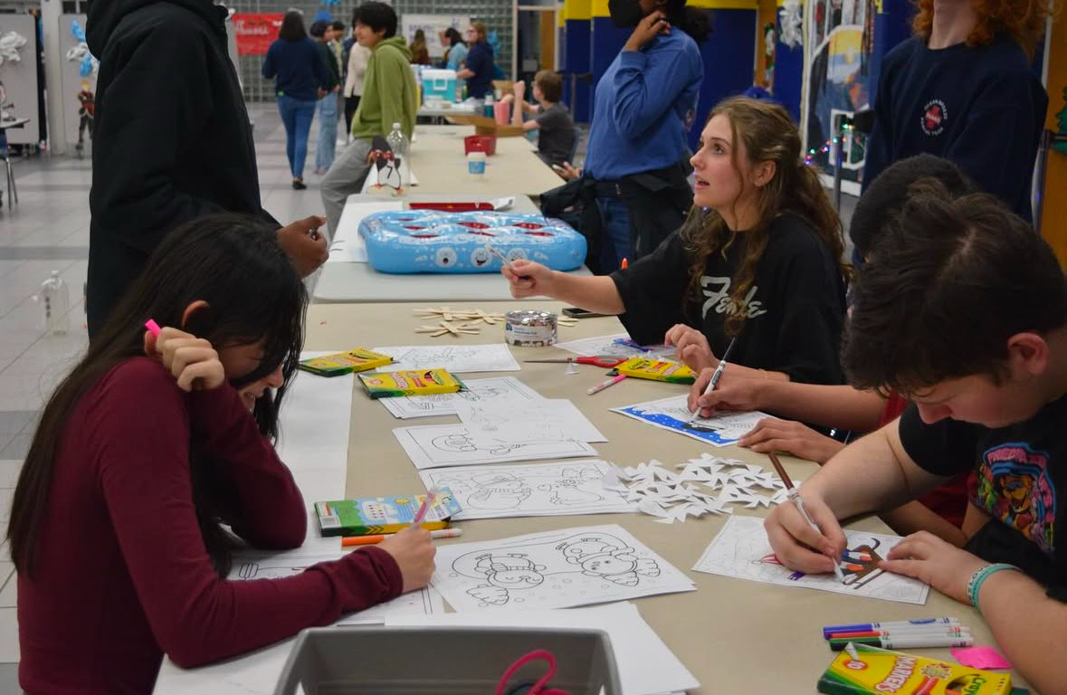 Students stay interacted by bouncing between booths to play games and learn about different clubs at the Winter Carnival held on Jan. 17, 2025. Photos used with permission by Brooke McAllister.