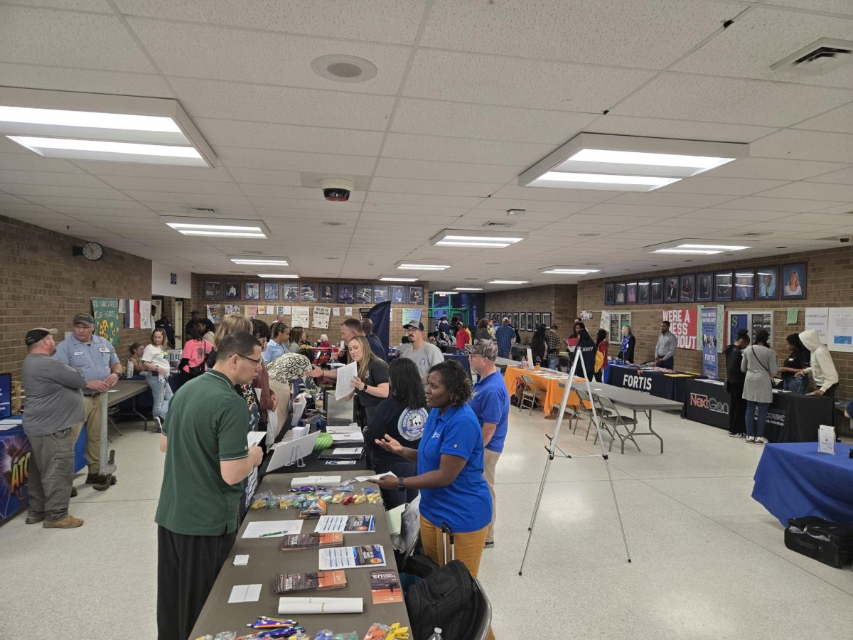 Triple E Fair at Green Run High School on Feb. 27. Students stop at informational stands and learn about options for their future. 