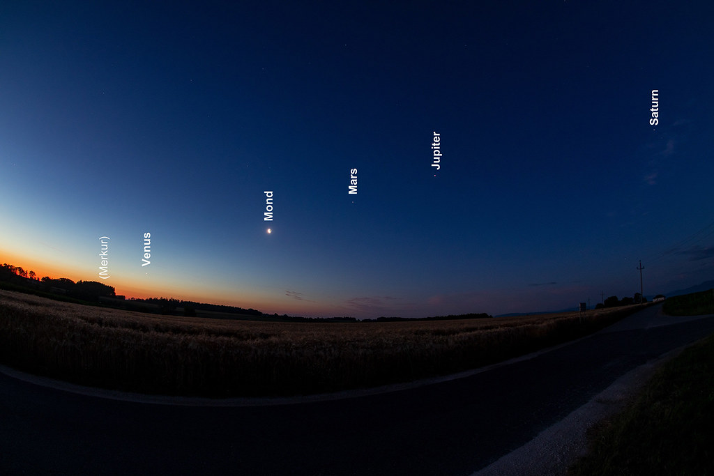 The last six-planet alignment took place on June 3, 2024. Each of the six planets could be seen at night, with some requiring a telescope to be viewed. (Attribution-NonCommercial-NoDerivs 2.0 Generic)