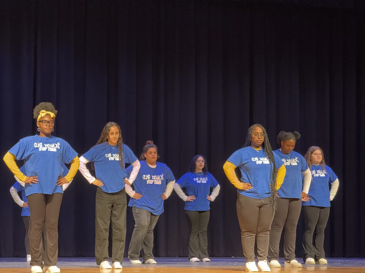 Royalty Step team performs during founders week performance on March 4th, 2025. Their performance showcases their synchronized moves and teamwork.