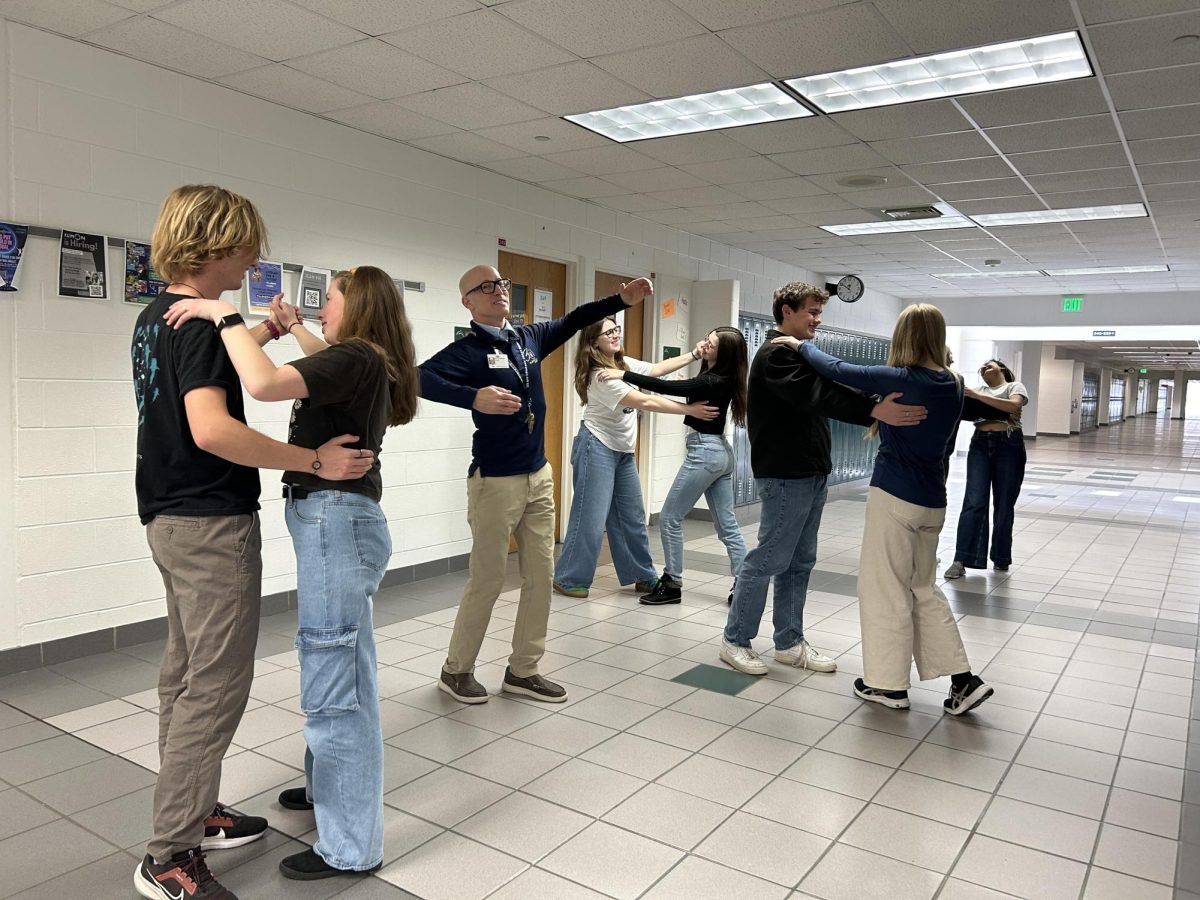 Eric Jaworksi instructs the ballroom dance club during Waltz practice on March 7, 2025. The club is separated into leads and forwards to fully encapsulate the art form.