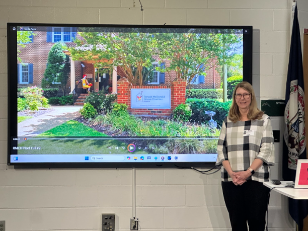 Elyse Brown, executive director for the Ronald McDonald House of Norfolk, came to speak for the organization on March 3, 2025, in the Schola from 9 to 10 a.m. Aberihanna Thornton introduced the session.