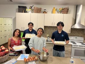 SCA executive board members (left to right): Khadija Sissoko, Henry Nguyen, Sofia Thompson, and Robinson Chen make breakfast for families staying at The Ronald McDonald House Charities of Norfolk on April , 2025. Volunteers allow the Ronald McDonald House to provide assistance to families with children receiving healthcare far from their homes.