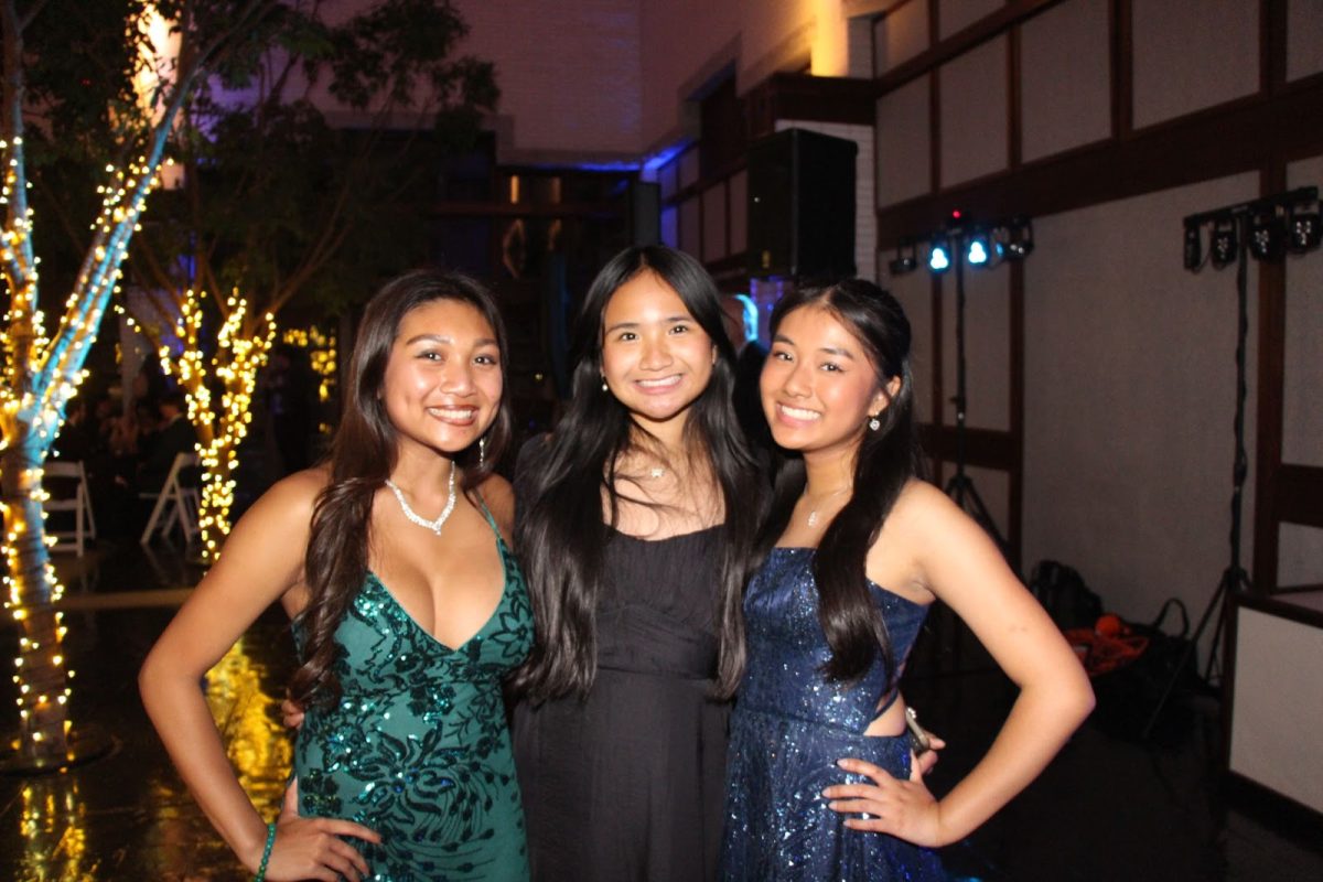 From left to right: Junior Savannah Viar, sophomore Kamie Santos and Mia Ordonez on April 29,2025 at the MOCA. Used with permission by Kami Santos
