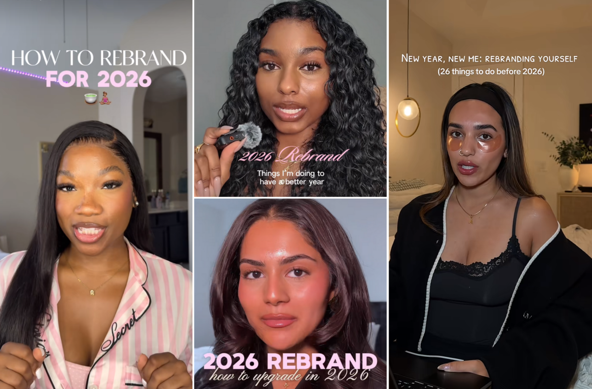 A digital Canva that displays 2026 rebranding “How To” videos created by Tiktok users @rachelle_444, @jazamaya, @anjali.gohil and @anjana.dhimann (from left to upper middle to lower middle to right). 