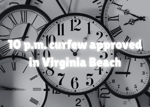 This featured image presents the new curfew in Virginia Beach. It shows multiple clocks layered together, symbolizing the curfew's time shift for minors. Canva artwork made by Chrystal Cruz March 5.